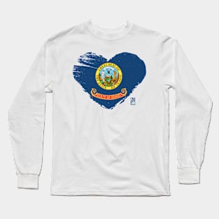 U.S. State - I Love Idaho - Idaho Flag Long Sleeve T-Shirt